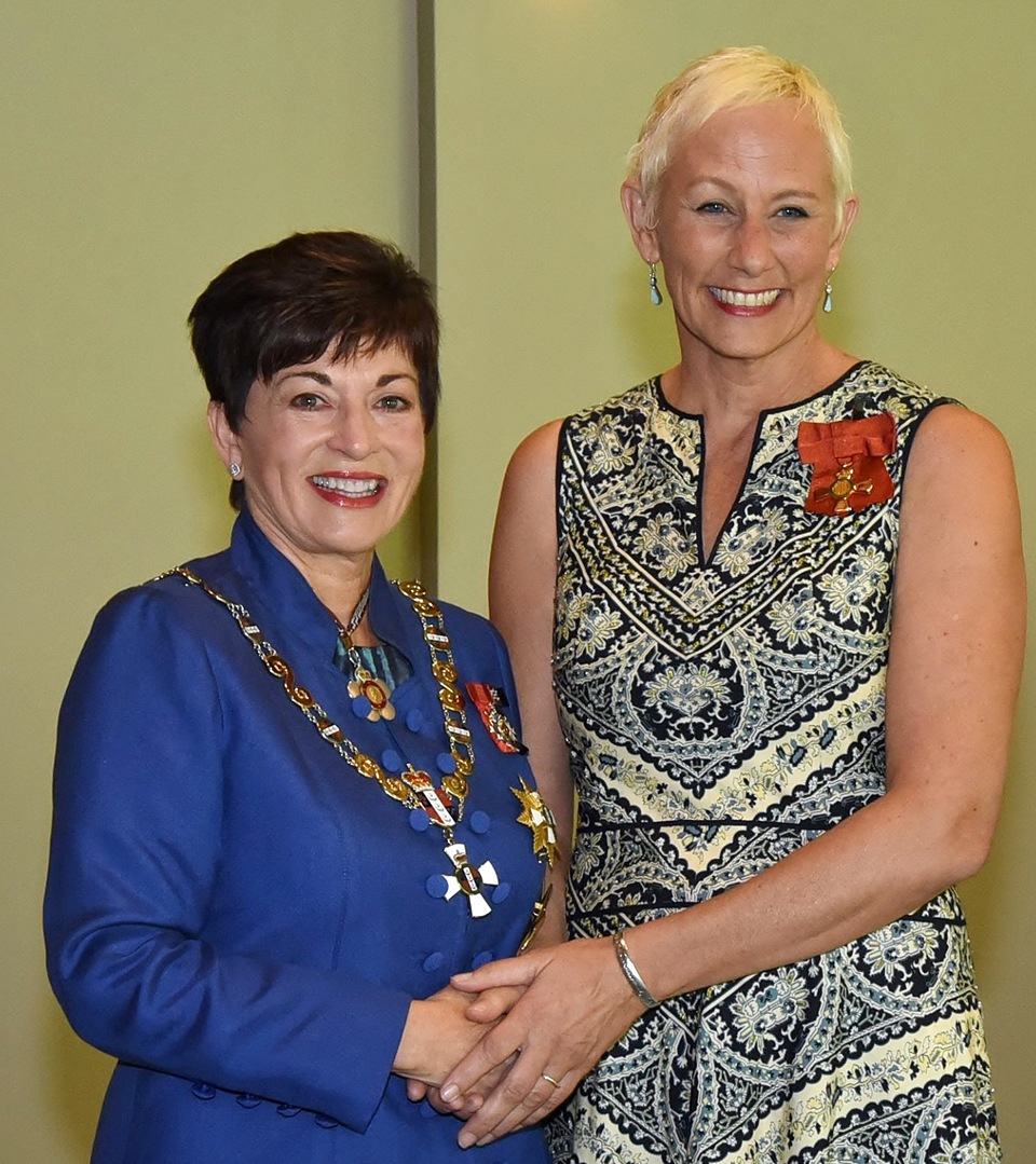 Dame Patsy Redding with Leanne Pooley